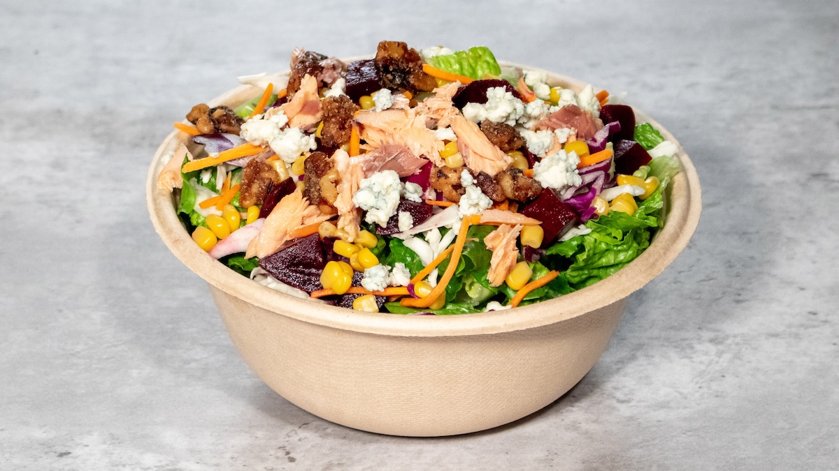 Rainbow Salad with Salmon